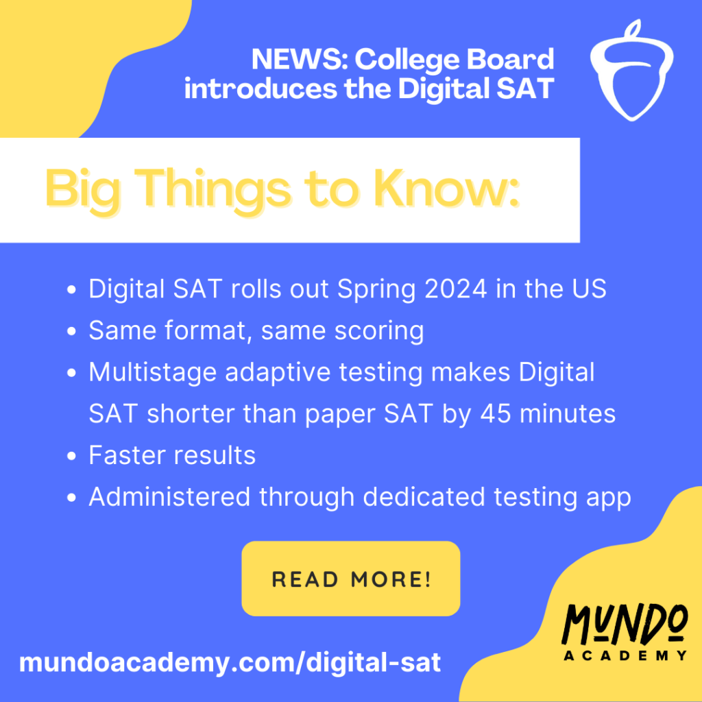 Summary of the main changes of the digital SAT